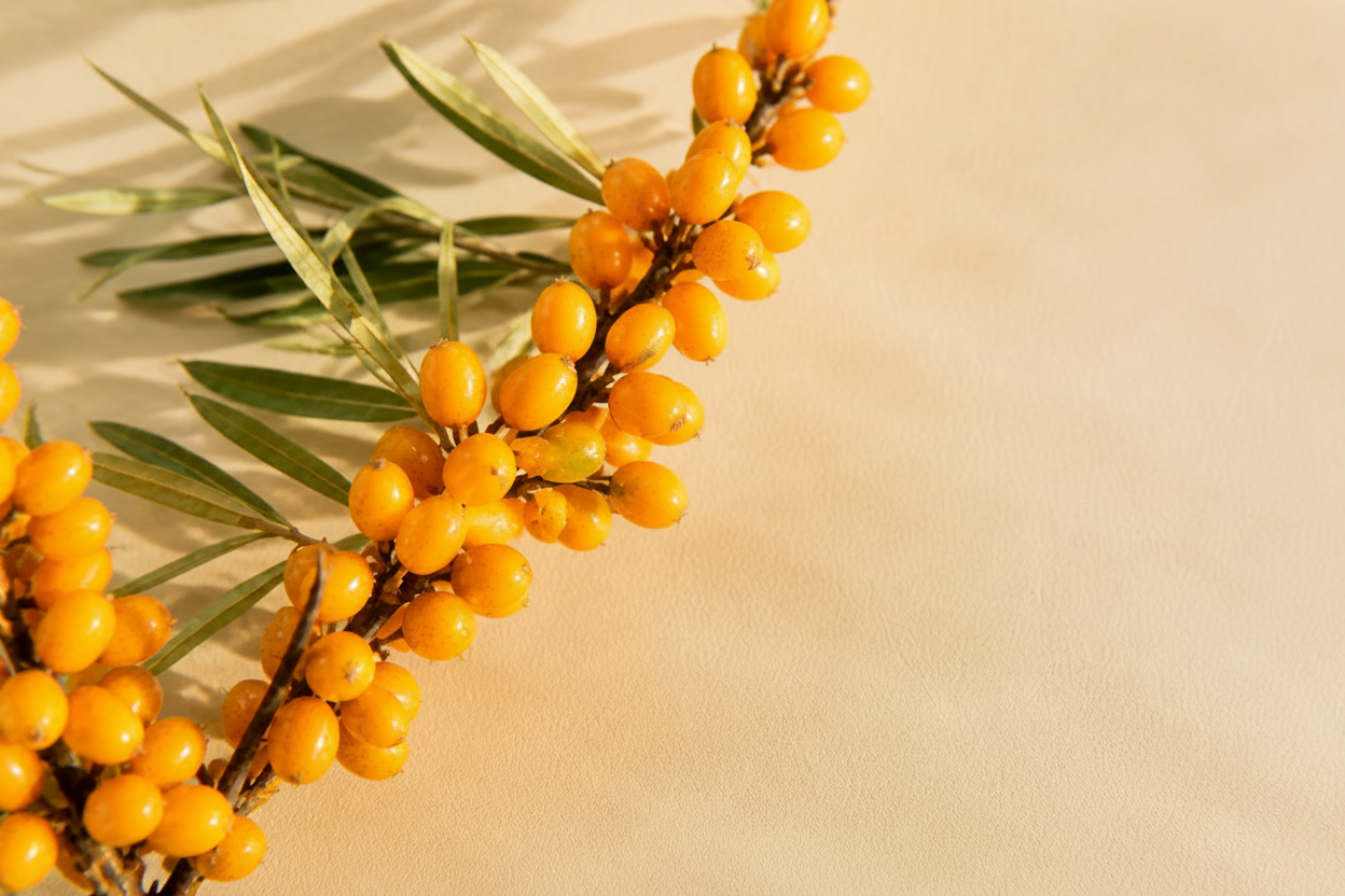 Sanddornbeeren als Wirkstoff im Daily Glow Up Vitamin C Serum für antioxidative Pflege und mehr Strahlkraft.